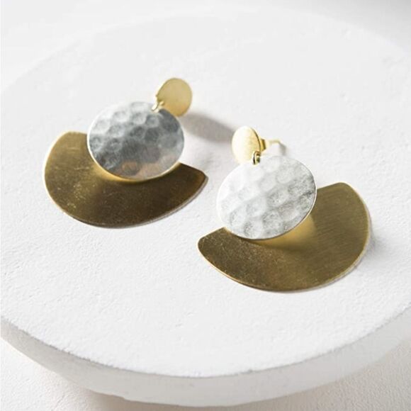 NWT Mair Boomie Gold & Silver Earrings - Picture 2 of 5